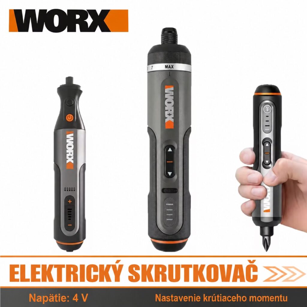 Porovnávacia grafika elektrických skrutkovačov WORX s modelom WX242 uprostred