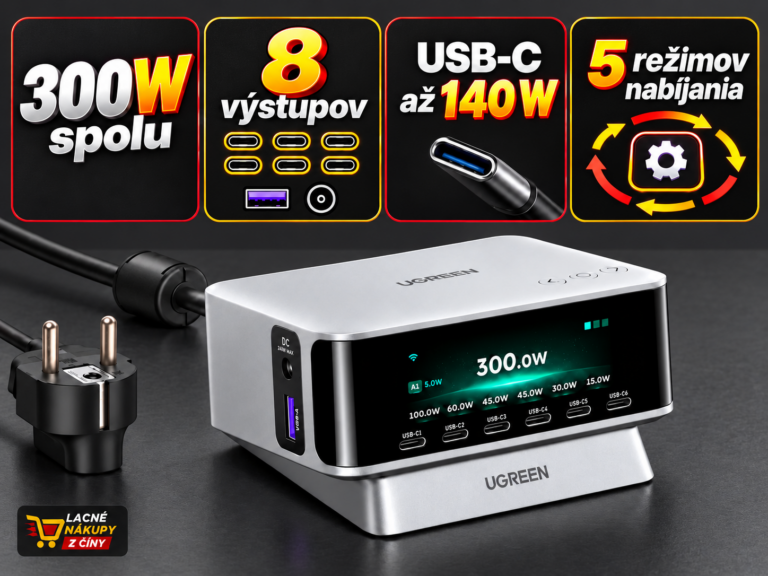 UGREEN Nexode Pro 300 W s prehľadom výstupov