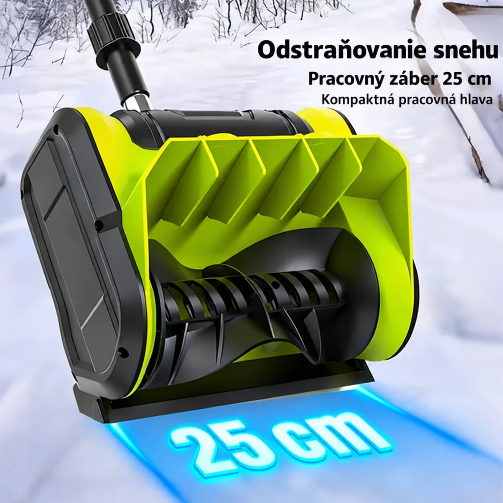 Detail pracovnej hlavy AKU frézy so záberom 25 cm