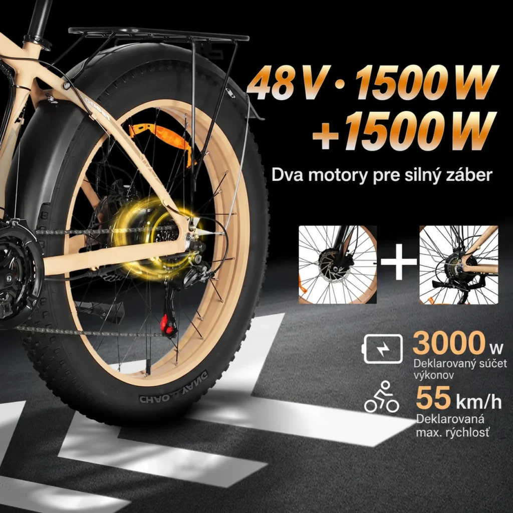 Dva motory BAOLUJIE DP2602 s deklarovaným výkonom 1500 W + 1500 W