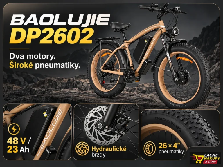 BAOLUJIE DP2602 s detailmi batérie, hydraulickej brzdy a širokej pneumatiky