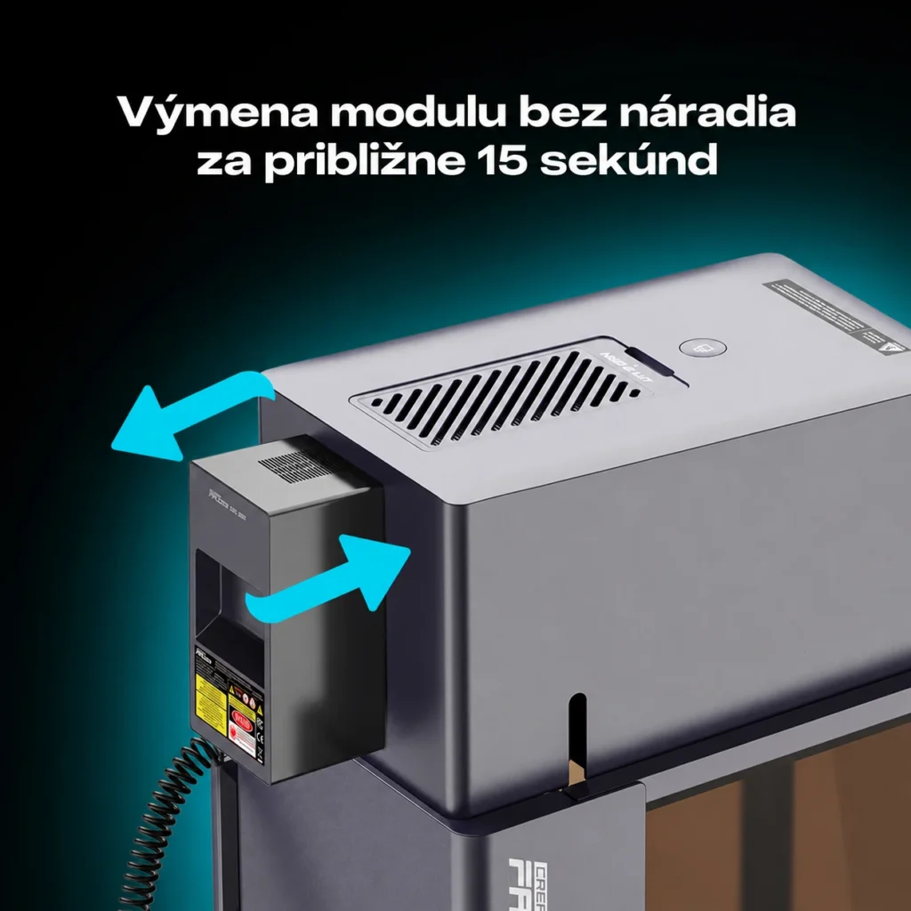 Detail výmeny laserového modulu Creality Falcon T1 bez náradia