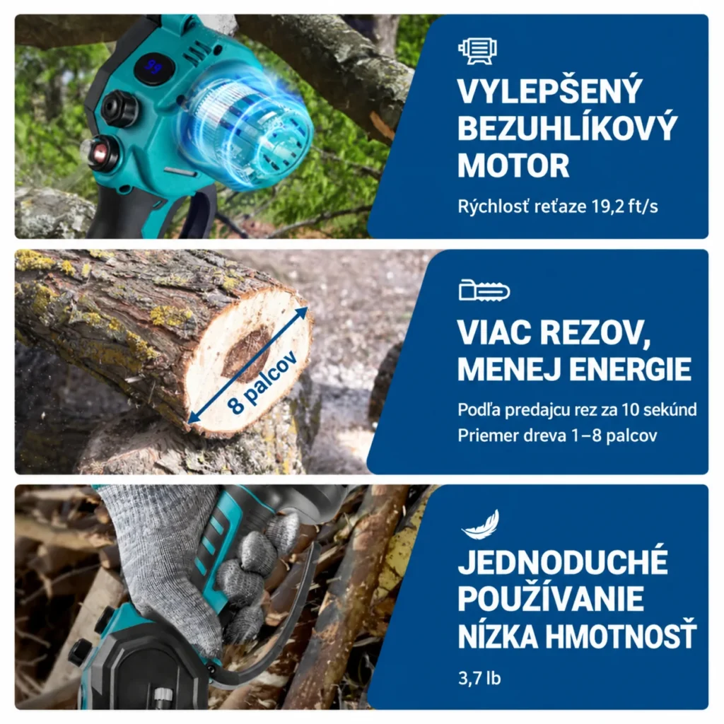 Bezuhlíkový motor a vlastnosti AKU píly Drillpro