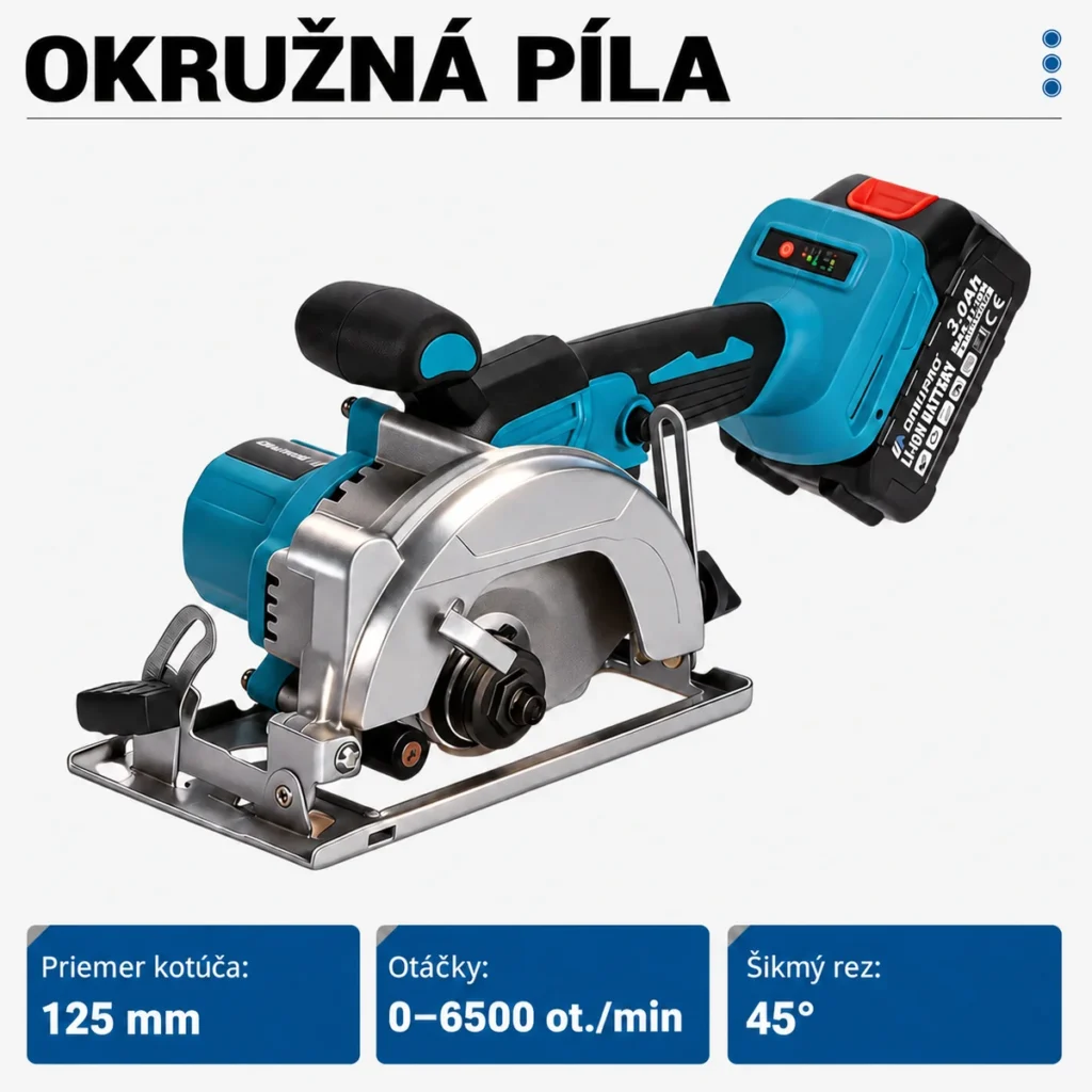 Okružná píla Drillpro pre 125 mm kotúč so šikmým rezom 45 stupňov
