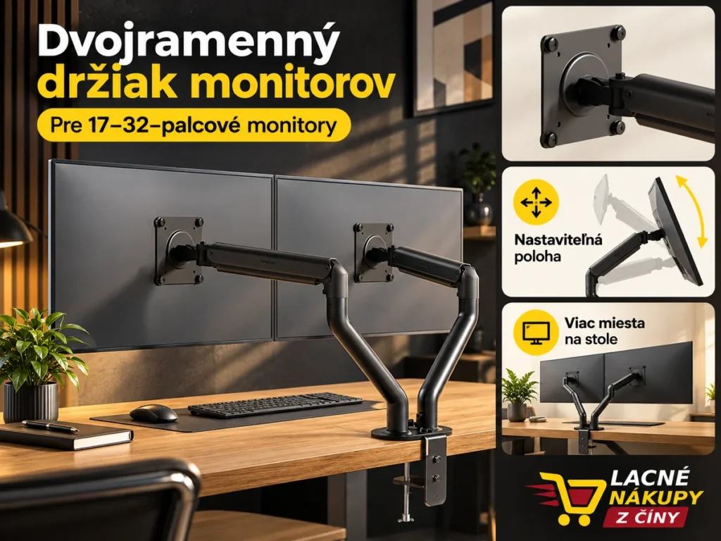 Dvojramenný držiak pre dva 17–32-palcové monitory