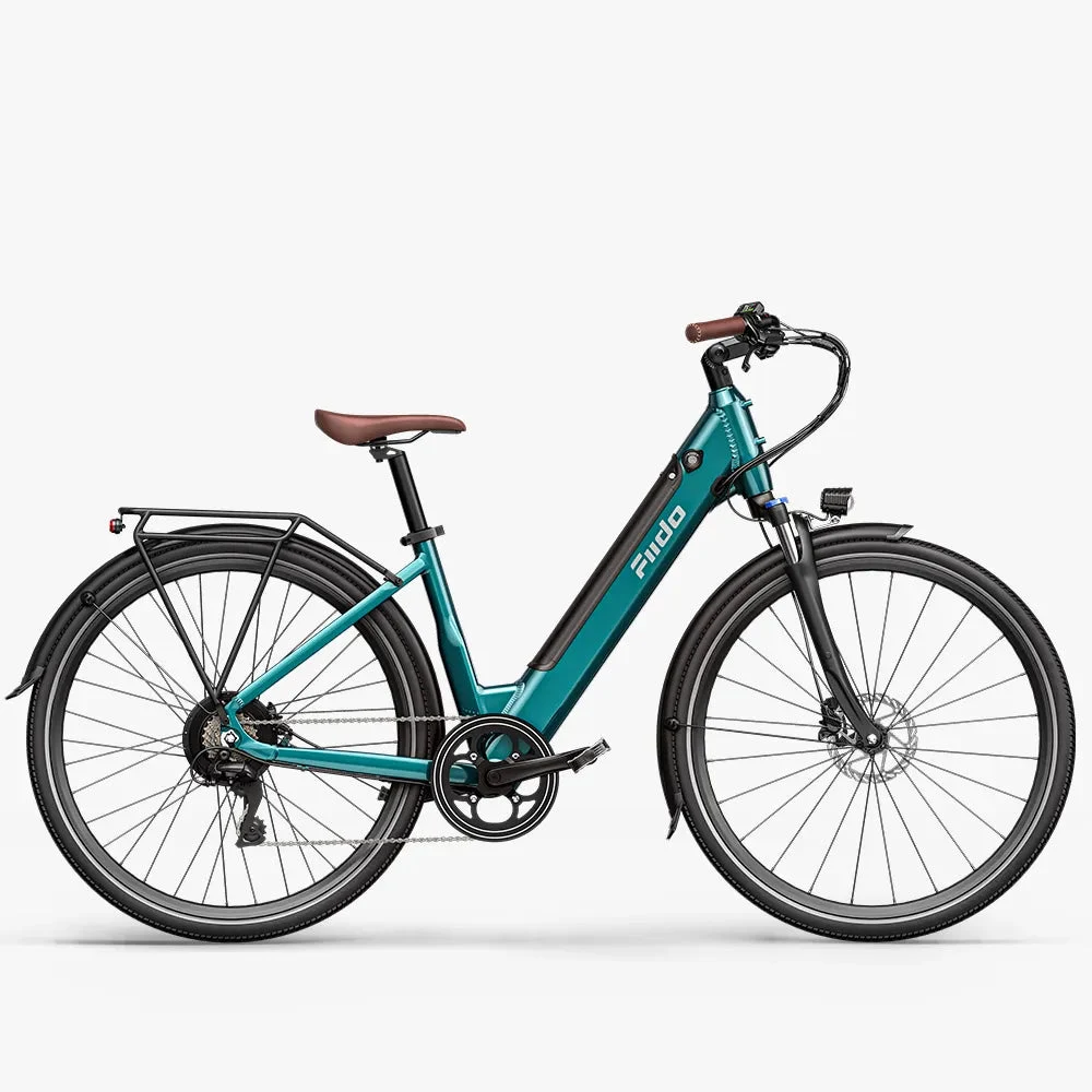Fiido C11 Pro v tyrkysovej farbe – mestský elektrobicykel s nízkym nástupom