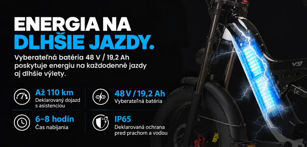 Batéria GAMVIRE V9 s napätím 48 V a kapacitou 19,2 Ah