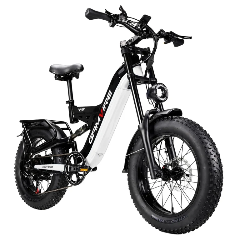 Čierno-biely elektrobicykel GAMVIRE V9 na bielom pozadí