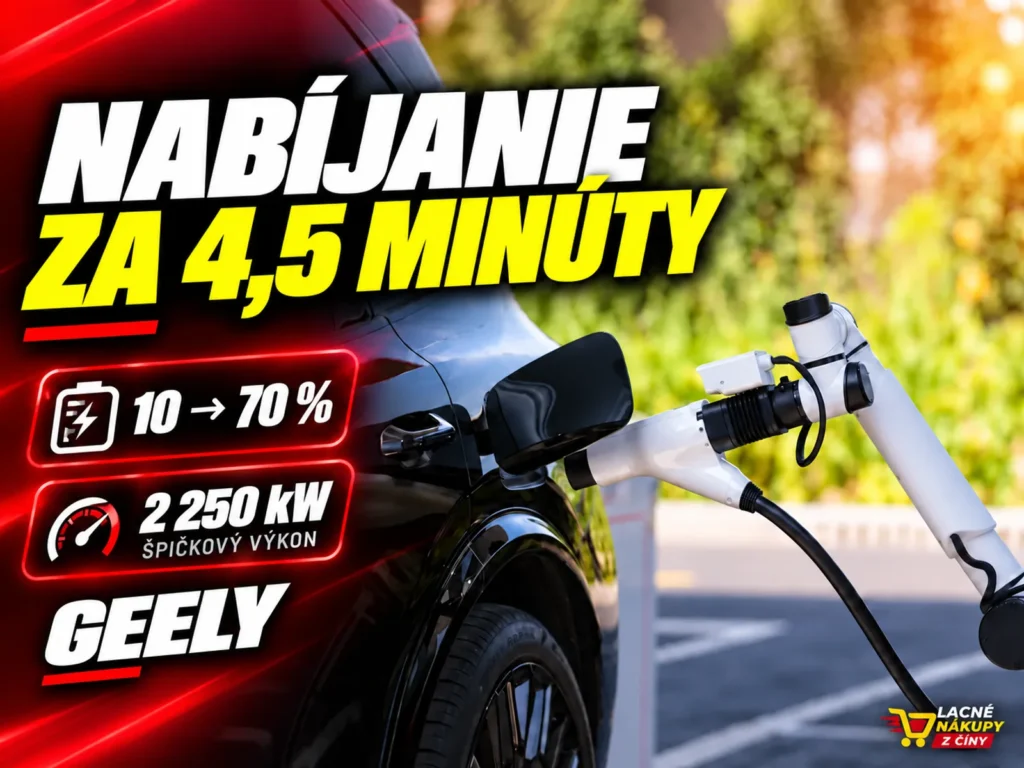 Nabíjanie elektromobilu Geely z 10 na 70 % za 4,5 minúty