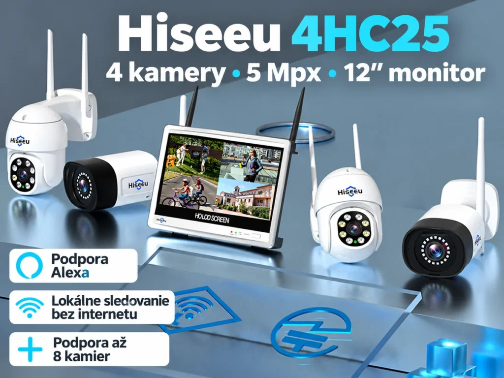 Hiseeu 4HC25 so štyrmi 5 Mpx kamerami a monitorom – slovenská grafika