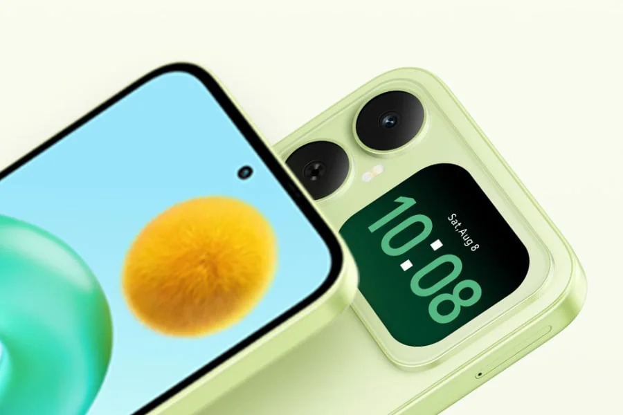 Detail predného displeja a zadnej časti telefónu Honor Play20C