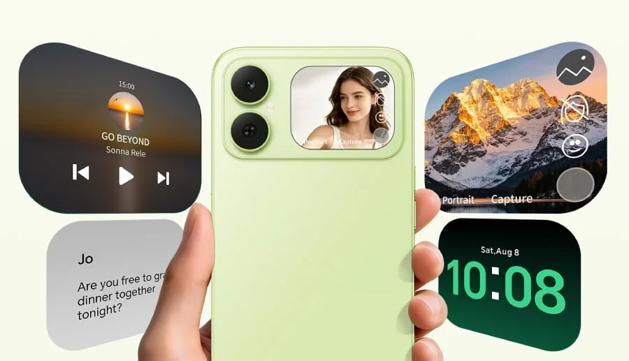 Honor Play20C s náhľadom selfie a ukážkami funkcií zadného displeja