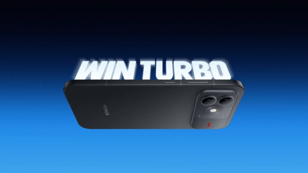 Čierny Honor WIN Turbo2 zobrazený zo zadnej strany