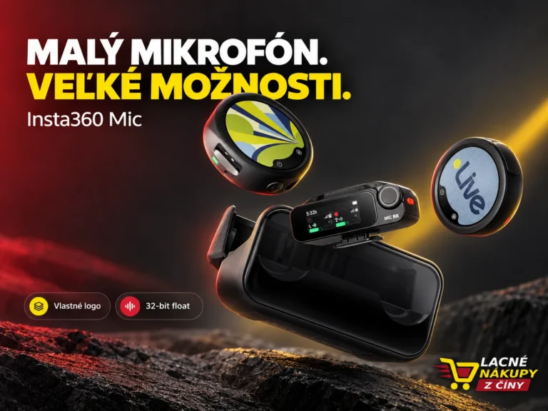 Insta360 Mic s vlastnými motívmi na E-Ink displeji a ukážkami použitia.