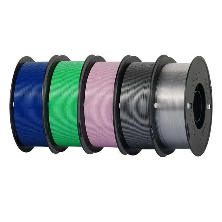Modrý, zelený, ružový, strieborný a transparentný PETG filament