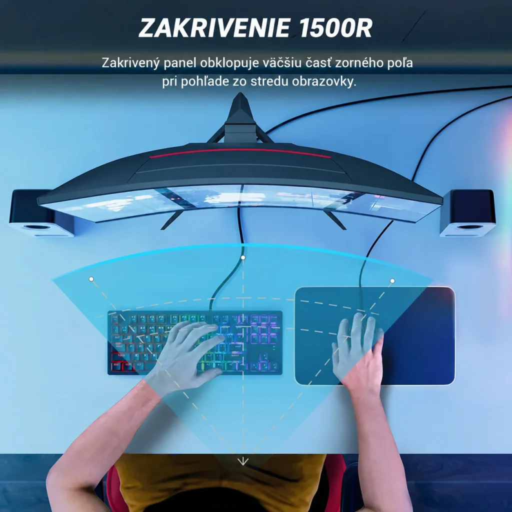 Zakrivenie panela KTC H27S17 s hodnotou 1500R