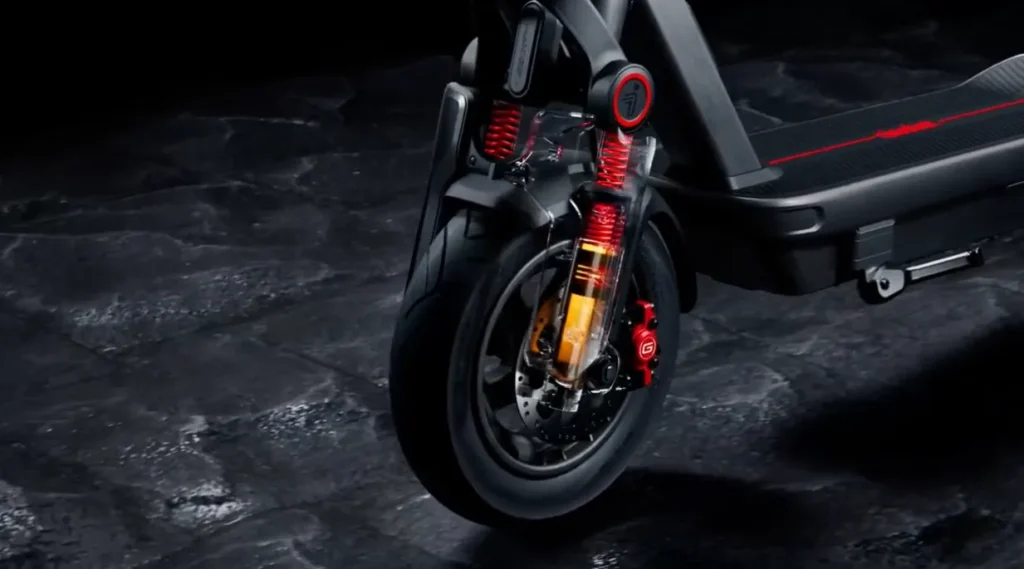Vizualizácia hydraulického odpruženia predného kolesa Segway MAX G3 Pro