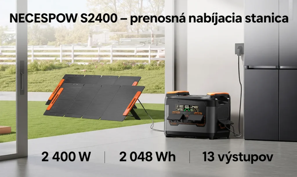NECESPOW S2400 s kapacitou 2 048 Wh a 13 výstupmi