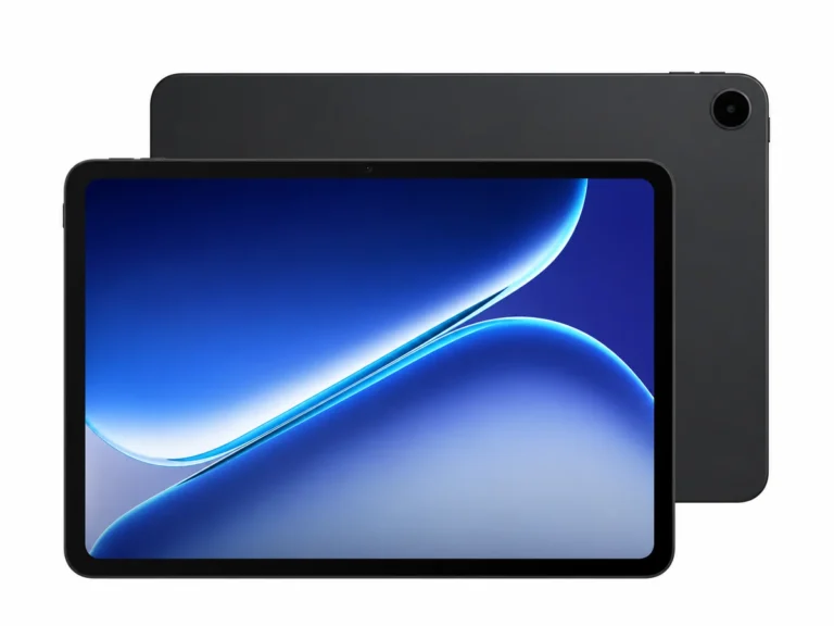 Čierny tablet OnePlus Pad Go 2 spredu a zozadu na bielom pozadí