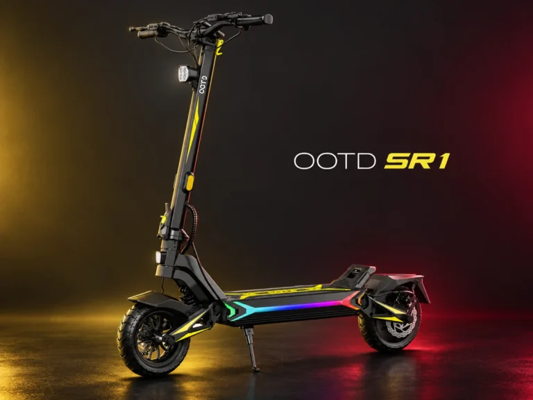 OOTD SR1 s farebným osvetlením na tmavom pozadí