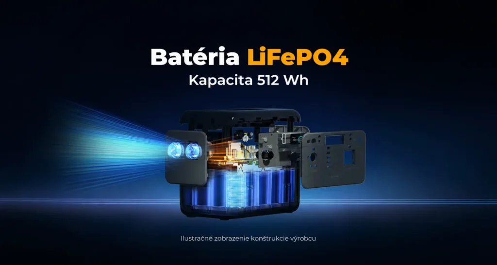 Ilustračná konštrukcia OUKITEL P800E s batériou LiFePO4
