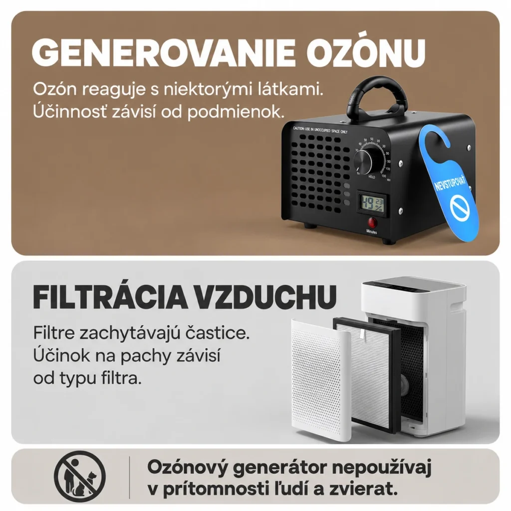Porovnanie generovania ozónu a filtrácie vzduchu