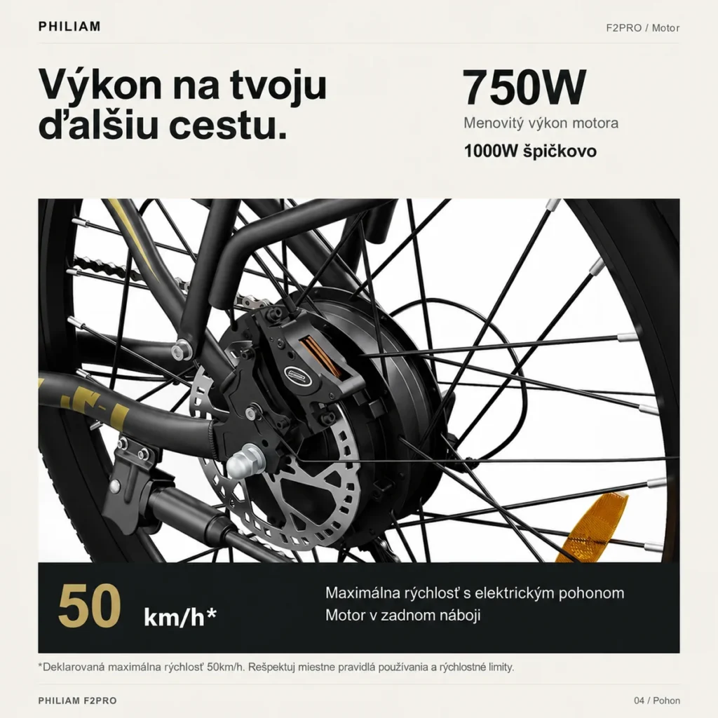 Zadný motor PHILIAM F2 PRO s menovitým výkonom 750W