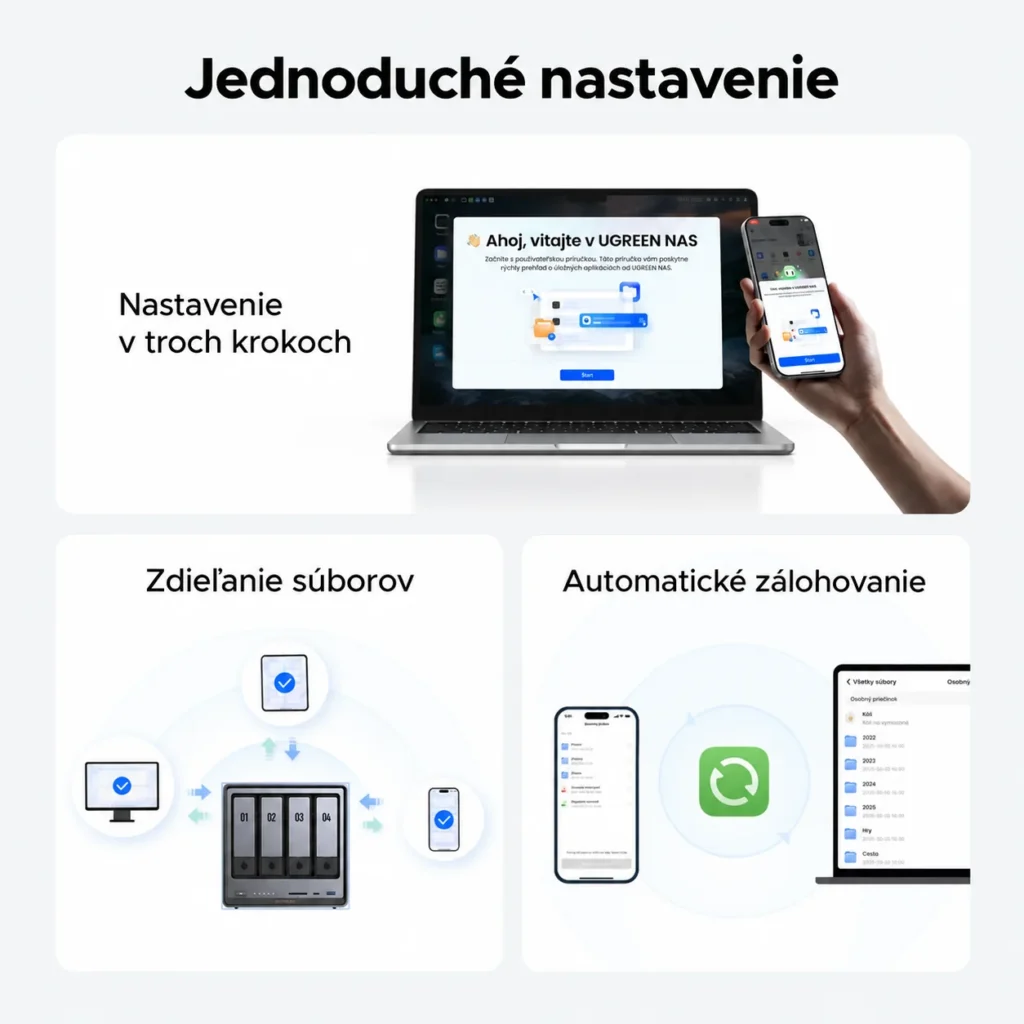 Nastavenie, zdieľanie súborov a zálohovanie v UGOS Pro