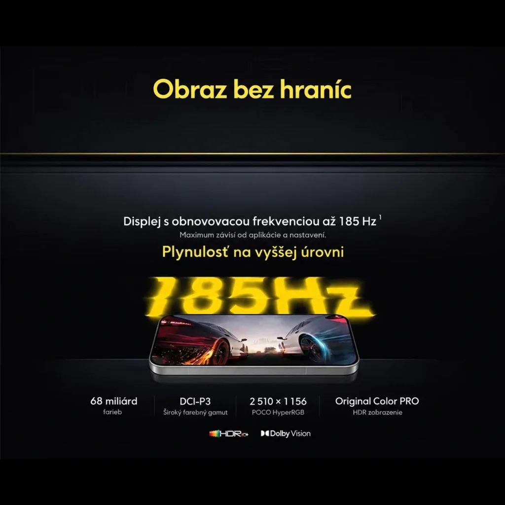 AMOLED displej POCO F9 Pro s frekvenciou až 185 Hz