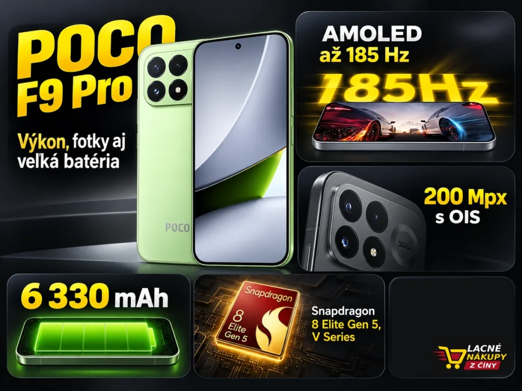 POCO F9 Pro s 185 Hz AMOLED, 200 Mpx fotoaparátom a batériou 6 330 mAh