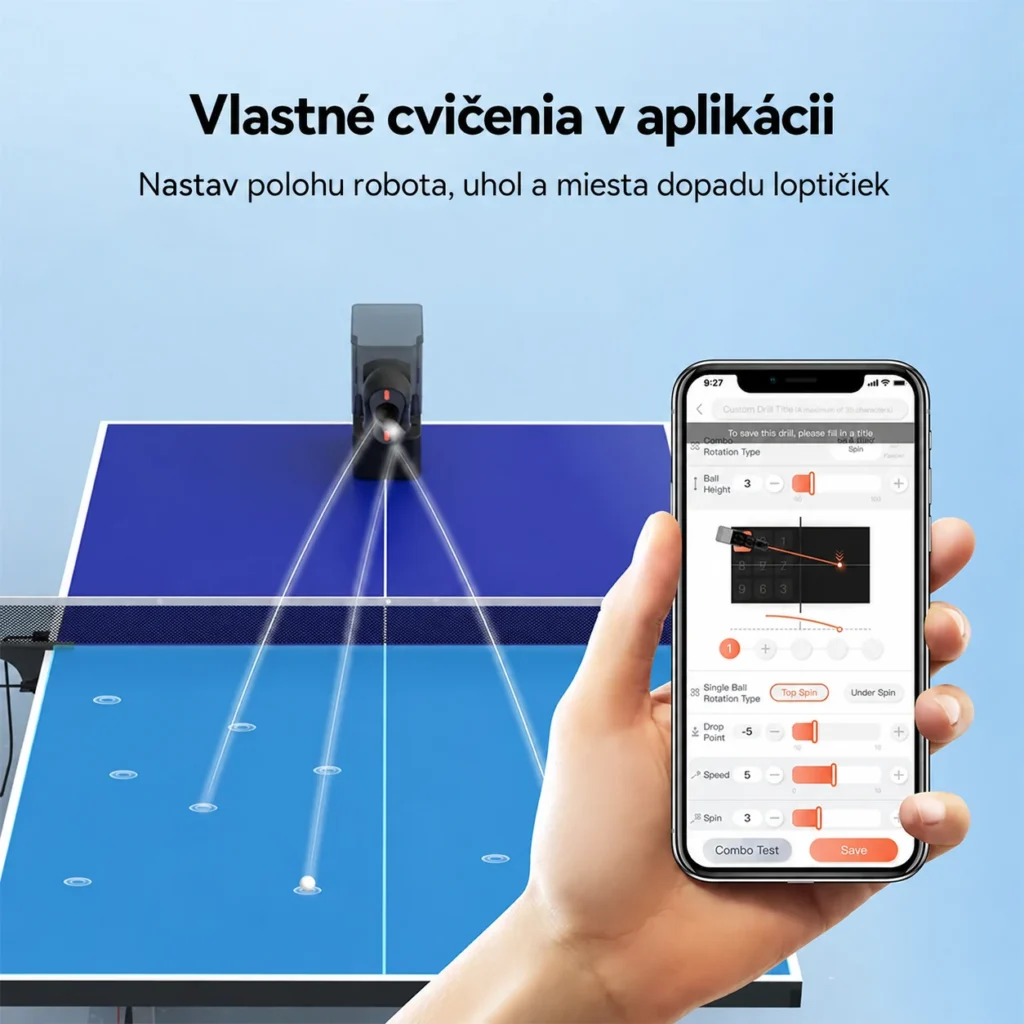 Vizuálne programovanie tréningu a miest dopadu loptičiek v aplikácii PONGBOT