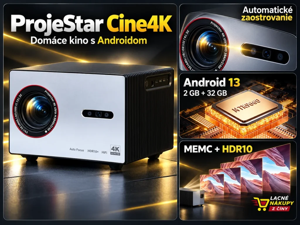 Projektor ProjeStar Cine4K s detailmi automatického zaostrovania, Androidu a obrazových funkcií