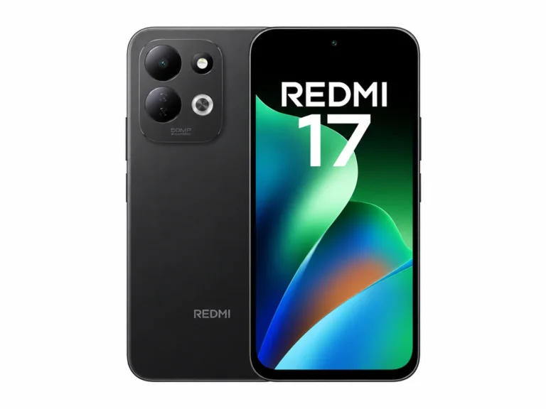 REDMI 17 spredu a zozadu na bielom pozadí