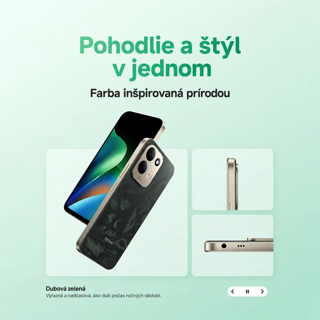 REDMI 17 v dubovej zelenej farbe a detaily konštrukcie
