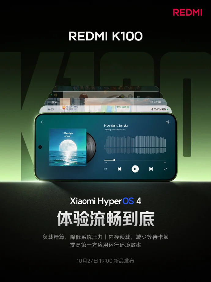 Propagačný obrázok systému HyperOS 4 pre Redmi K100