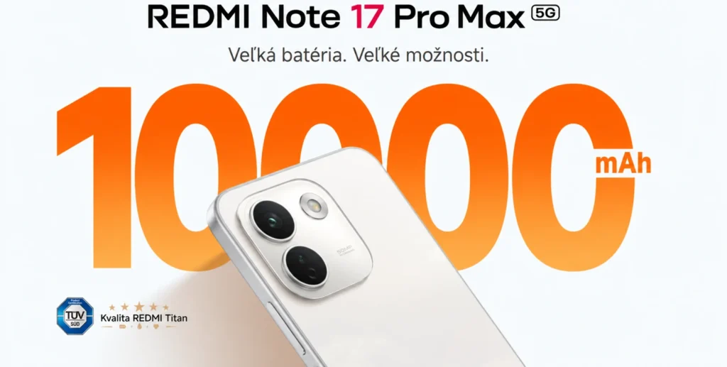 REDMI Note 17 Pro Max s batériou 10 000 mAh
