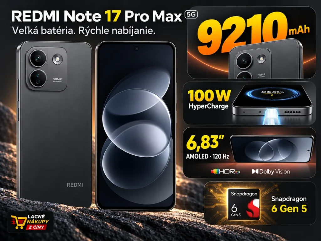 REDMI Note 17 Pro Max 5G s 9210 mAh batériou na titulnej fotografii článku