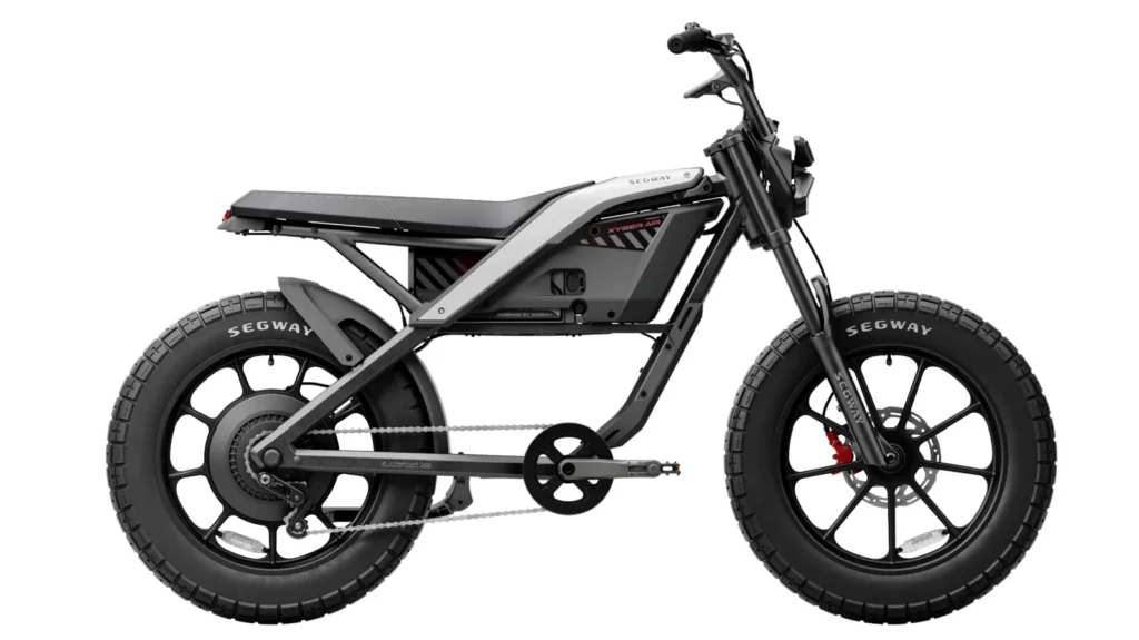 Bočný pohľad na Segway Xyber Air s batériou v ráme