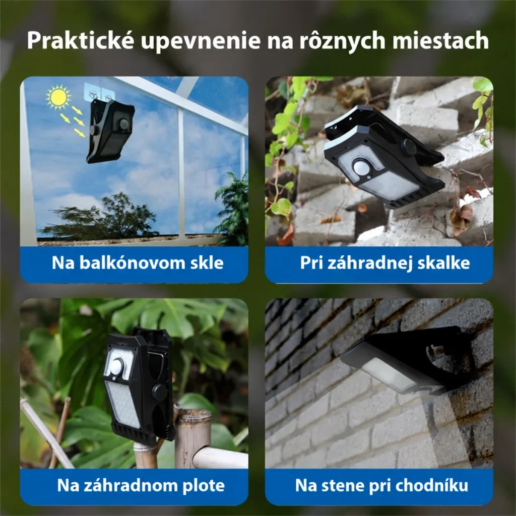 Možnosti upevnenia solárneho svetla na balkóne, plote a stene