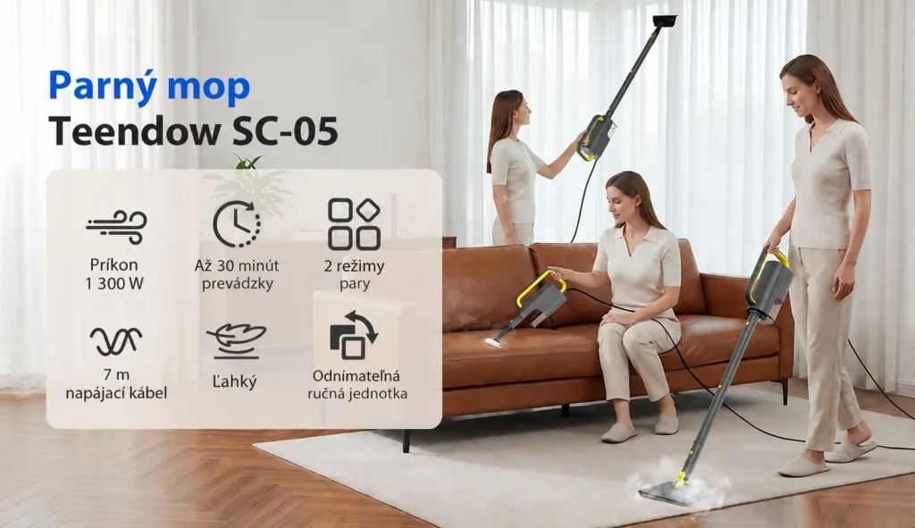 Prehľad vlastností parného mopu Teendow SC-05