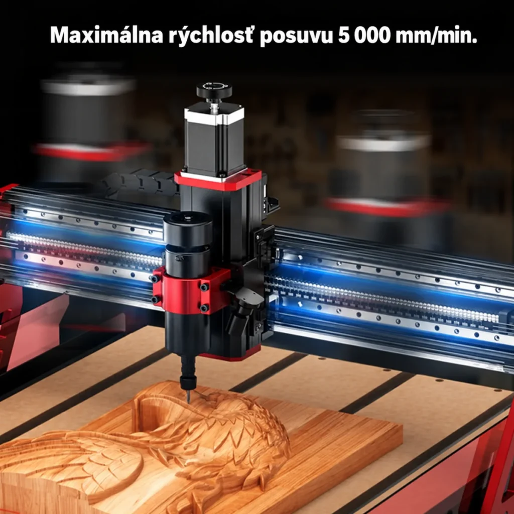 Vreteno TTC6050 a deklarovaný maximálny posuv 5 000 mm/min