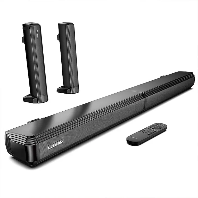 Čierny soundbar ULTIMEA Apollo S40 s diaľkovým ovládačom