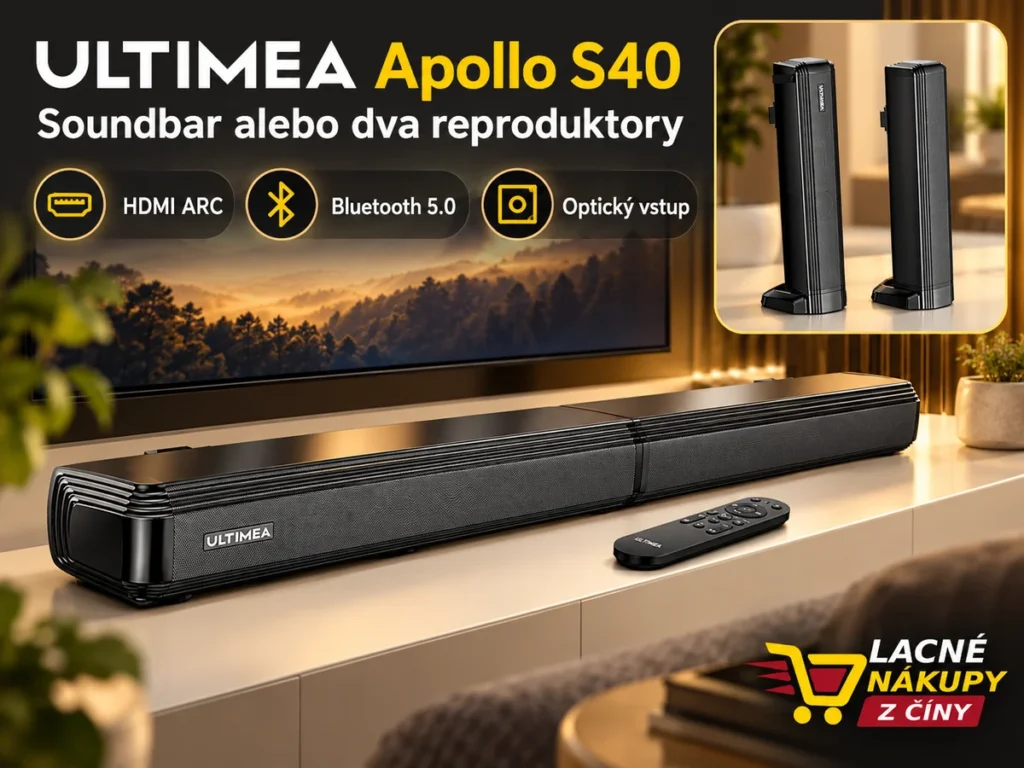 ULTIMEA Apollo S40 ako soundbar a dva oddelené reproduktory