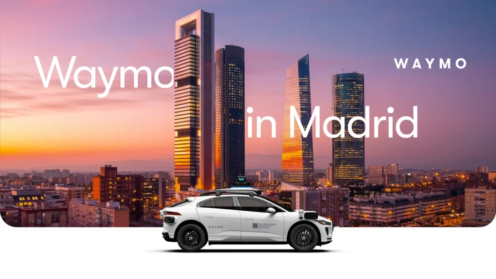 Oficiálny propagačný vizuál robotaxi WeRide GXR pre pripravovanú službu Uber v Madride