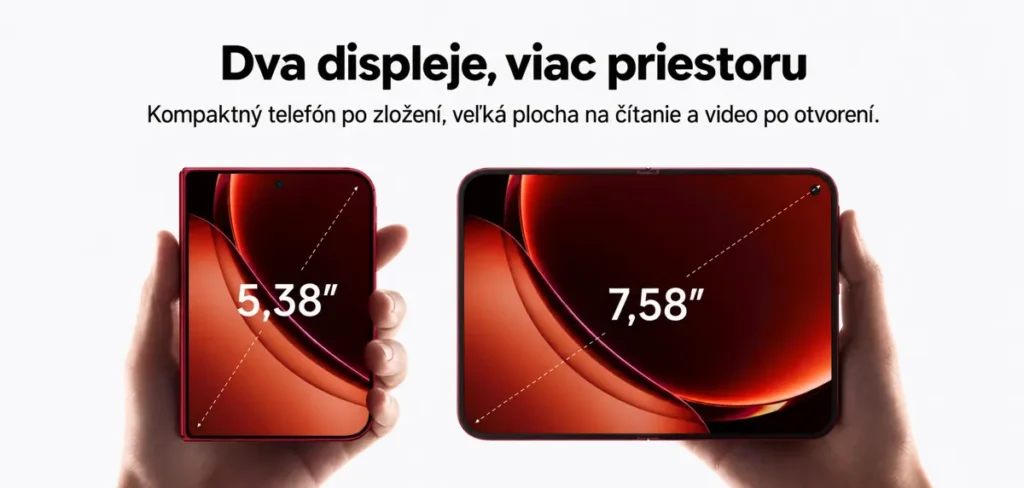 Vonkajší 5,38-palcový a vnútorný 7,58-palcový displej Xiaomi 18 Fold.