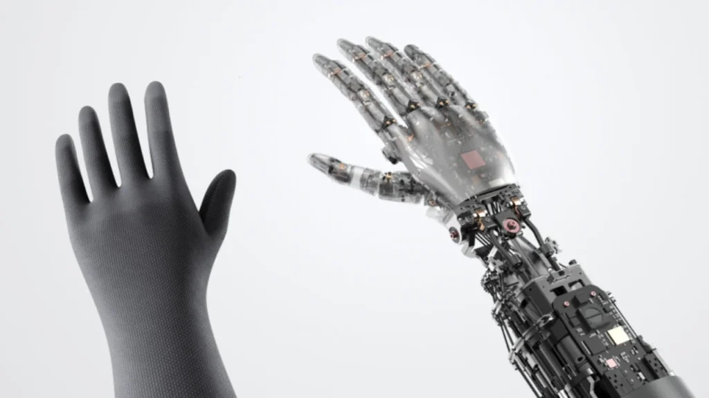 Robotická ruka Xiaomi s dotykovým povrchom a odkrytou mechanikou