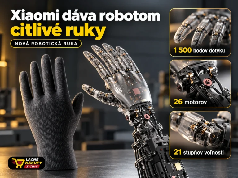 Robotická ruka Xiaomi s údajmi o dotykových bodoch a pohone