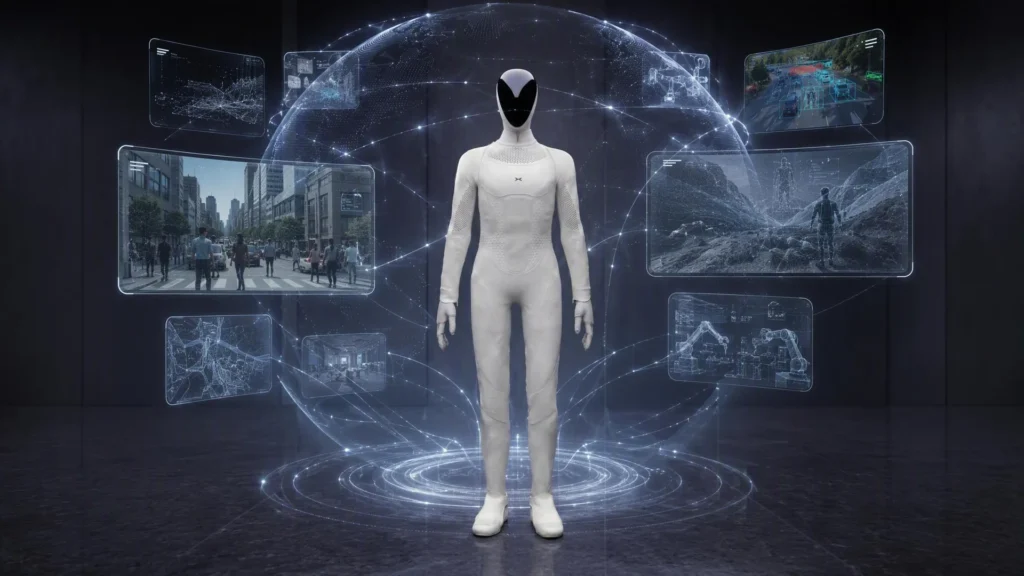 Prezentačná vizualizácia humanoida XPeng IRON a jeho inteligentných funkcií
